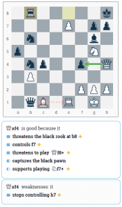 Move 34.Qxf4 from Ding-Duda, 2018 Batumi Chess Olympiad